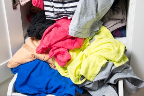 Workers wearing PPE during office clearance
